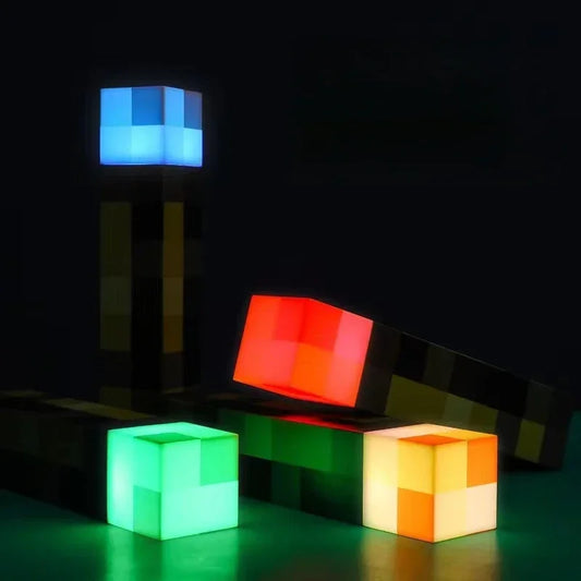 Antorcha de piedra marrón de 11,5 pulgadas, luz LED, luz nocturna recargable por USB, decoración del hogar, lámpara de mesa, regalo para niños, lámpara de noche